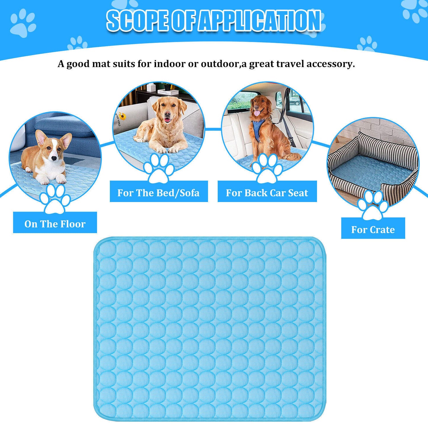 Cooling Mat for Pets – Summer Bed for Dogs & Cats to Stay Cool & Comfortable