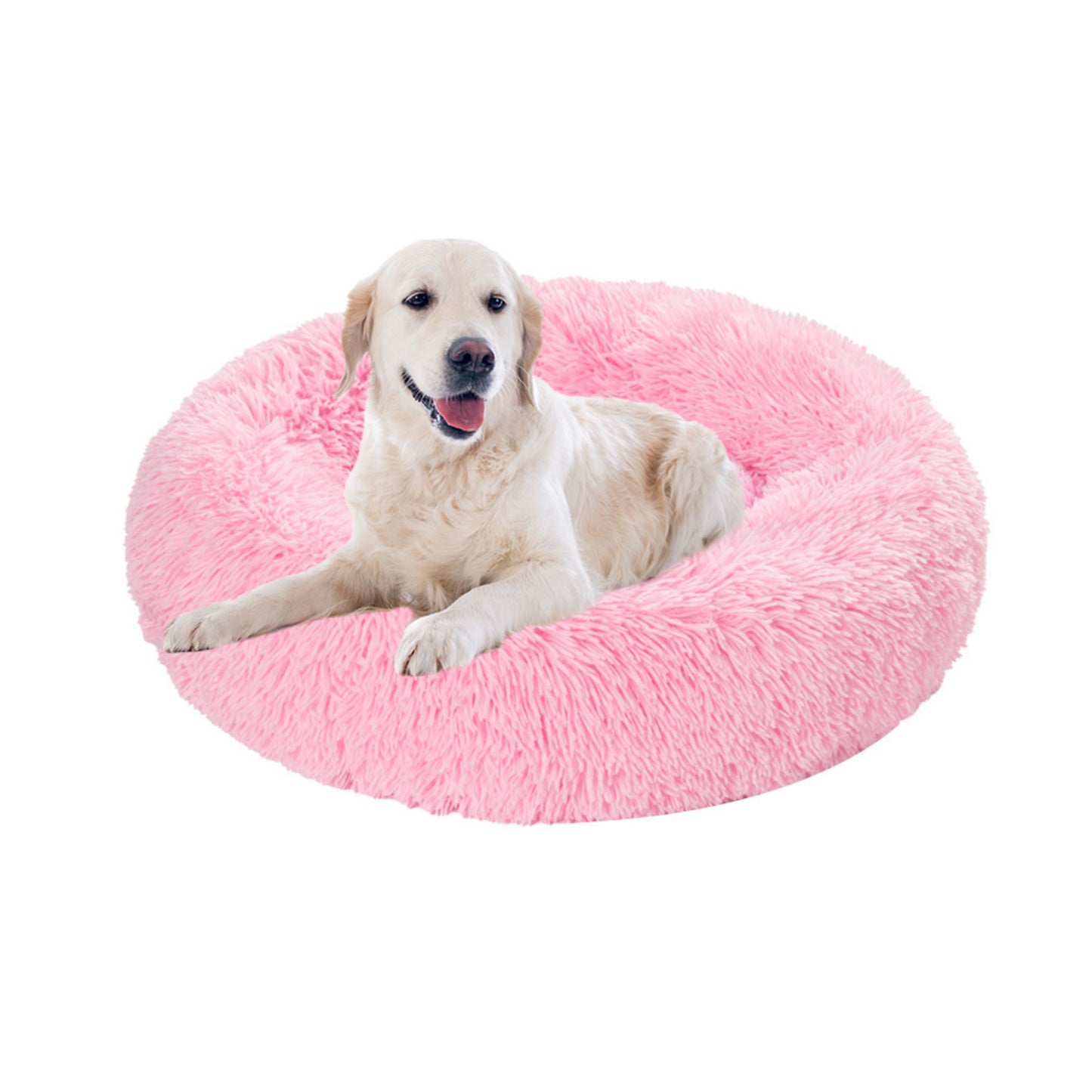 "Fluffy Donut Dog Bed – Soft, Calming Cushion for Small & Large Pets"
