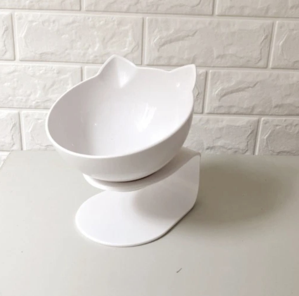 "Ergonomic Double Cat Bowl – Protect Your Cat's Neck While Eating"