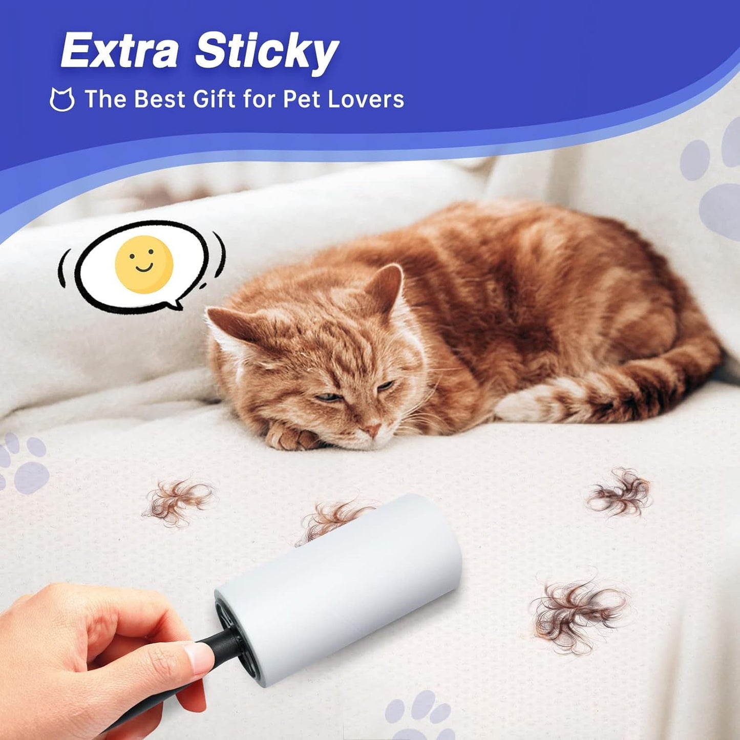 "RAINBEAN Extra Sticky Lint Rollers – 540 Sheets, Pet Hair Remover for Clothes & Furniture"