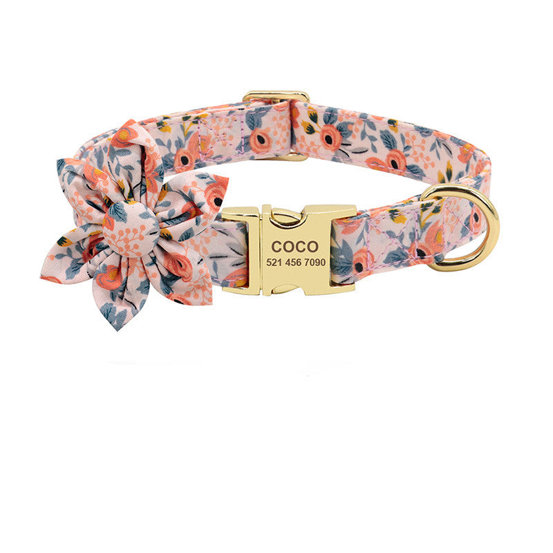 Fashion Printed Personalized Nylon Collar Custom Pet Puppy Cat Collars Engraved ID Tag Collars Accessories