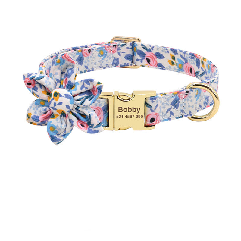 Fashion Printed Personalized Nylon Collar Custom Pet Puppy Cat Collars Engraved ID Tag Collars Accessories