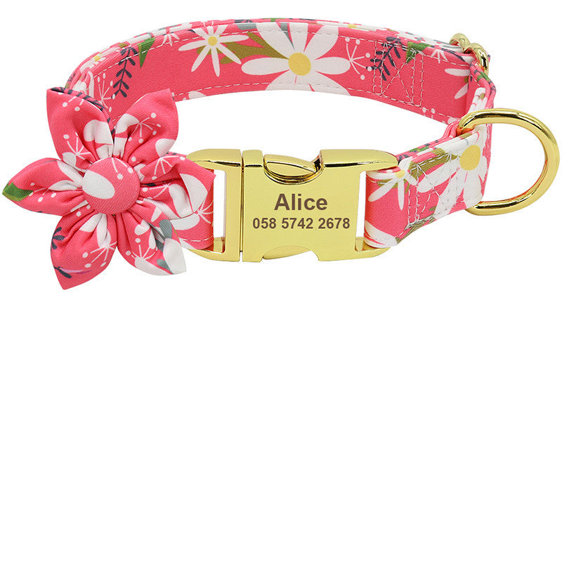 Fashion Printed Personalized Nylon Collar Custom Pet Puppy Cat Collars Engraved ID Tag Collars Accessories