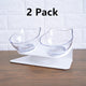 "Ergonomic Double Cat Bowl – Protect Your Cat's Neck While Eating"