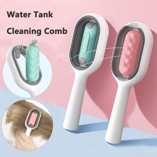 4-in-1 Cat Grooming Brush – Double-Sided, Water Tank & Hair Removal for Cats & Dogs