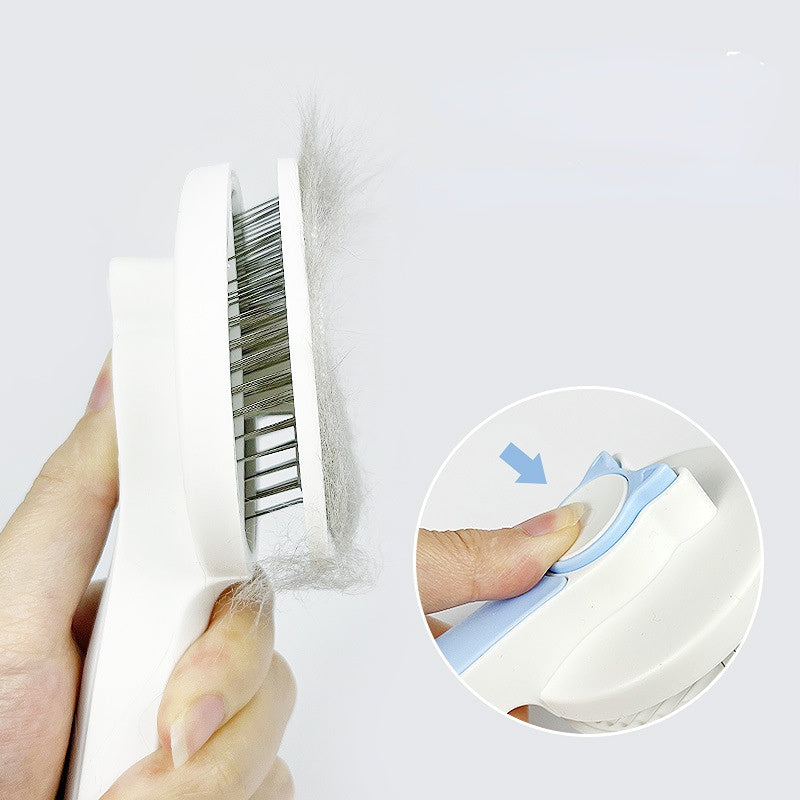 **Self-Cleaning Pet Brush for Cats and Dogs – Tangle-Free Grooming Made Easy!**