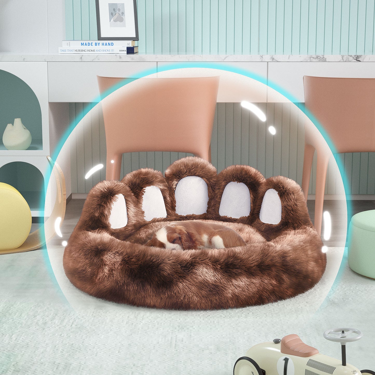 Cozy Bear Paw Pet Bed – Warm, Removable, and Washable Kennel for Deep Sleep