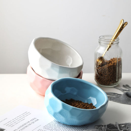 Say Goodbye to Spills: Stylish Oblique Mouth Pet Bowl for Easy Feeding!