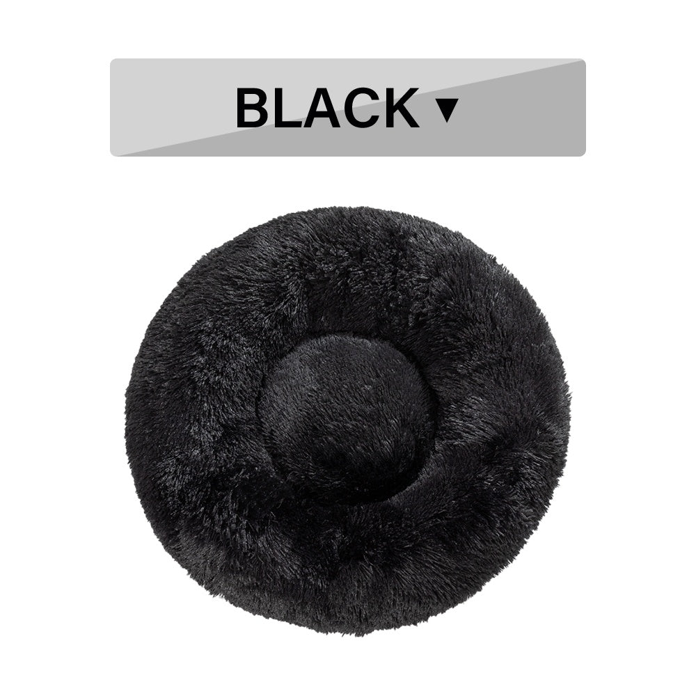 "Fluffy Donut Dog Bed – Soft, Calming Cushion for Small & Large Pets"