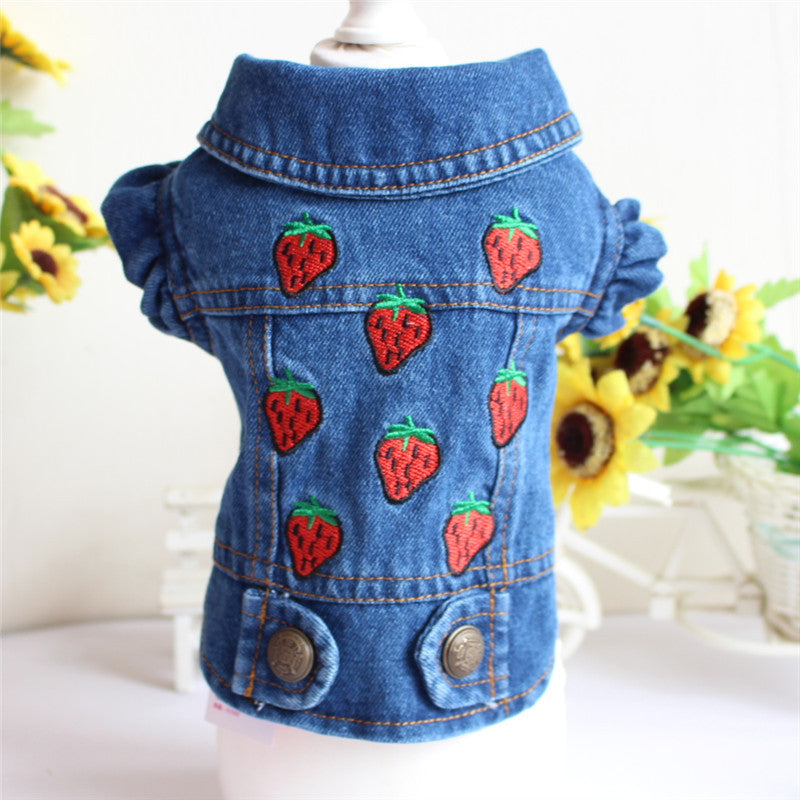 Designer pet Clothes Small Dog Denim Jacket Coat Cat Costume Puppy Jeans Vest Spring Clothing