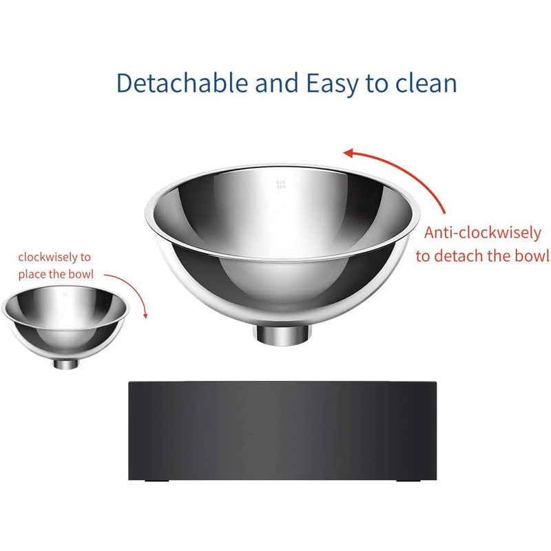 Adjustable Stainless Steel Pet Cat Double Bowls Anti-Slip