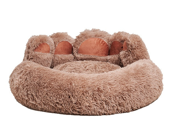 Cozy Bear Paw Pet Bed – Warm, Removable, and Washable Kennel for Deep Sleep