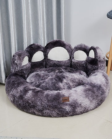 Cozy Bear Paw Pet Bed – Warm, Removable, and Washable Kennel for Deep Sleep