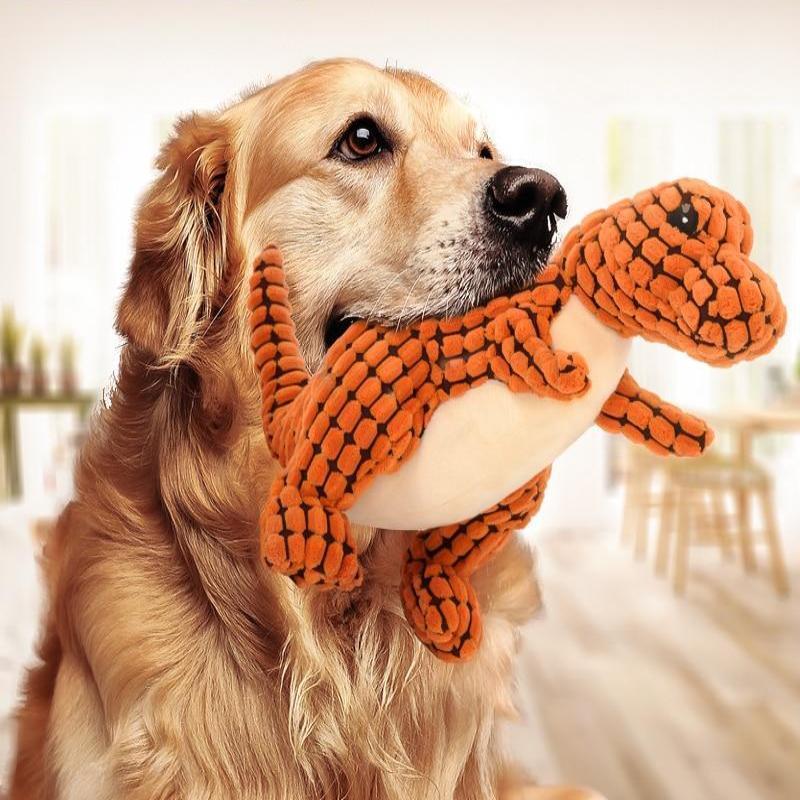 Interactive Dinosaur Dog Toy – Perfect for Large Dogs, Chew, Squeak & Play!
