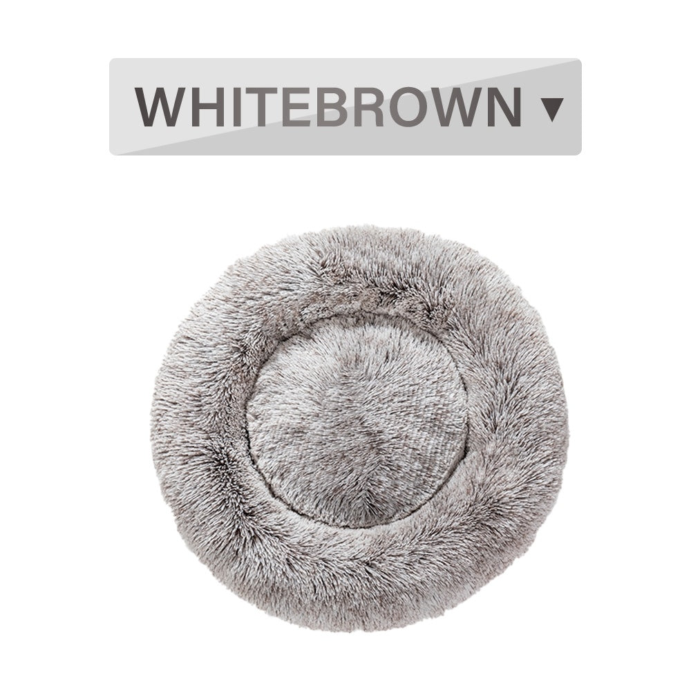 "Fluffy Donut Dog Bed – Soft, Calming Cushion for Small & Large Pets"
