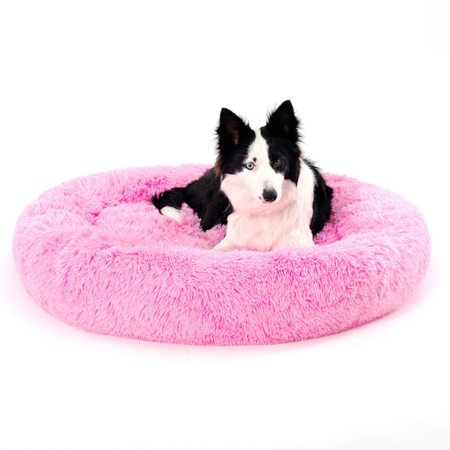 "Fluffy Donut Dog Bed – Soft, Calming Cushion for Small & Large Pets"