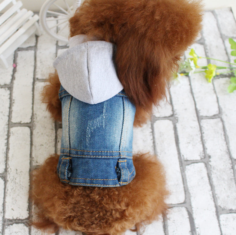 Designer pet Clothes Small Dog Denim Jacket Coat Cat Costume Puppy Jeans Vest Spring Clothing