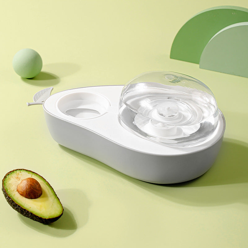 Avocado Pet  Cat Automatic Feeder Bowl For Dogs Drinking Water 690ml Bottle Kitten Bowls Slow Food Feeding Container Supplies