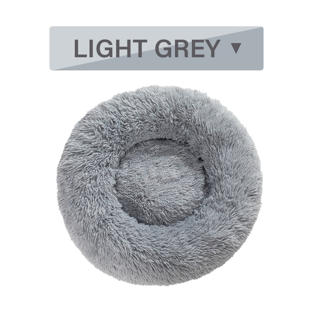 "Fluffy Donut Dog Bed – Soft, Calming Cushion for Small & Large Pets"