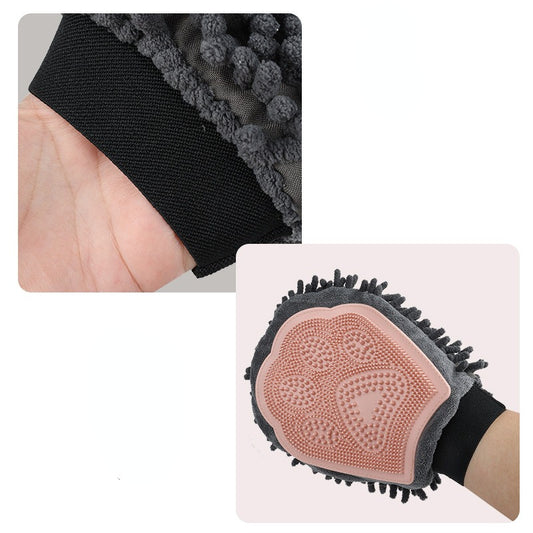"2-in-1 Pet Bathing Brush Glove for Grooming, Massaging, and Drying Dogs & Cats"