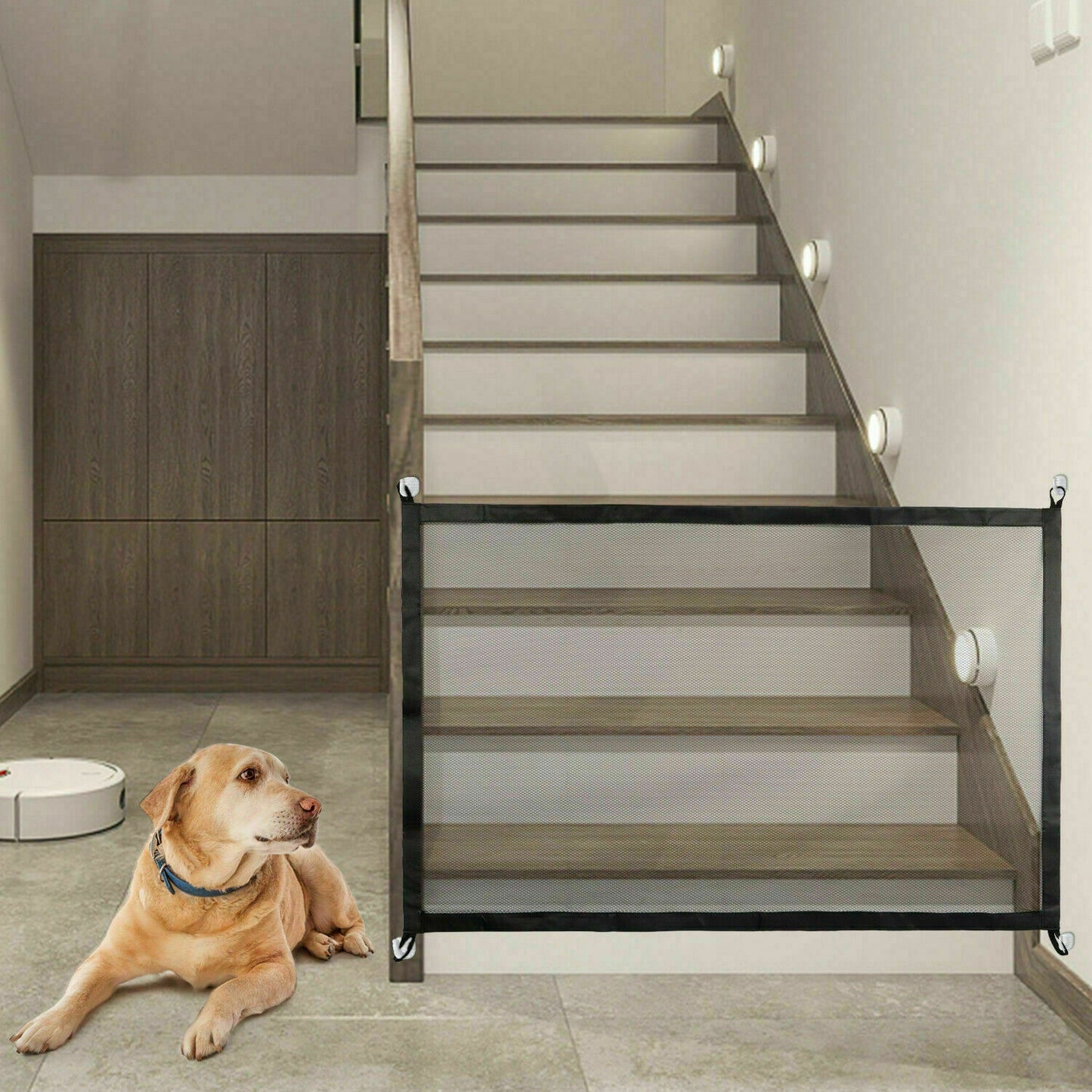 Portable Mesh Safety Gate for Pets & Babies – Ideal for Stairs and Doors