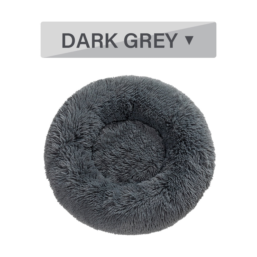 "Fluffy Donut Dog Bed – Soft, Calming Cushion for Small & Large Pets"