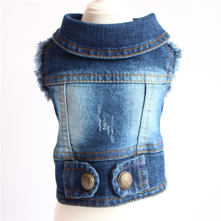 Designer pet Clothes Small Dog Denim Jacket Coat Cat Costume Puppy Jeans Vest Spring Clothing