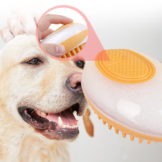 2-in-1 Dog & Cat Bath Brush – Soft Silicone Grooming & Massage Tool