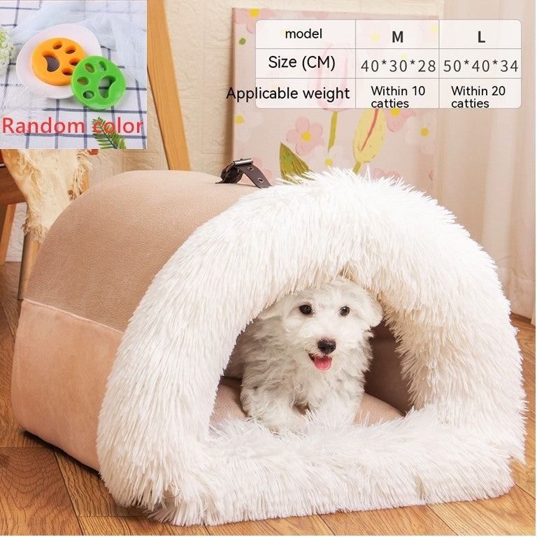 Portable Warm Pet Nest for Cats & Dogs – Cozy, Moisture-Proof Autumn/Winter Bed