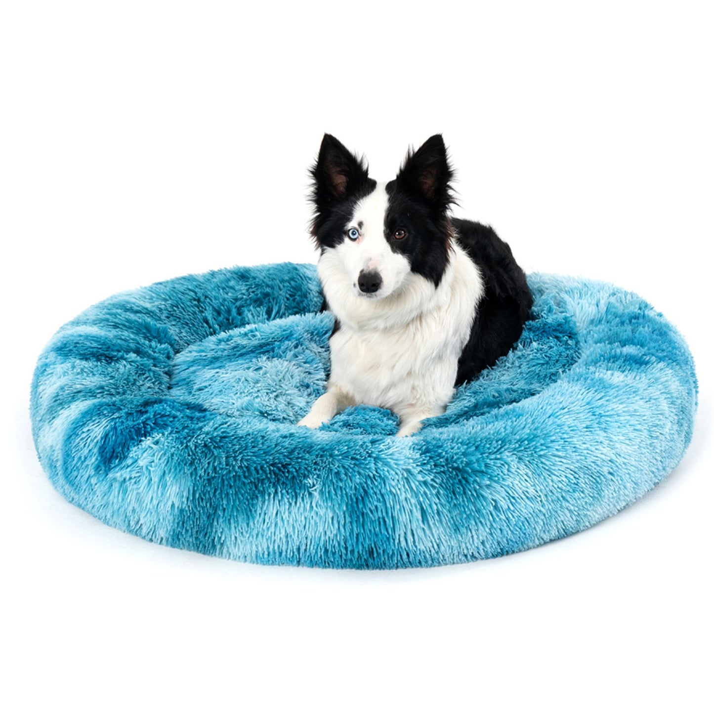 "Fluffy Donut Dog Bed – Soft, Calming Cushion for Small & Large Pets"