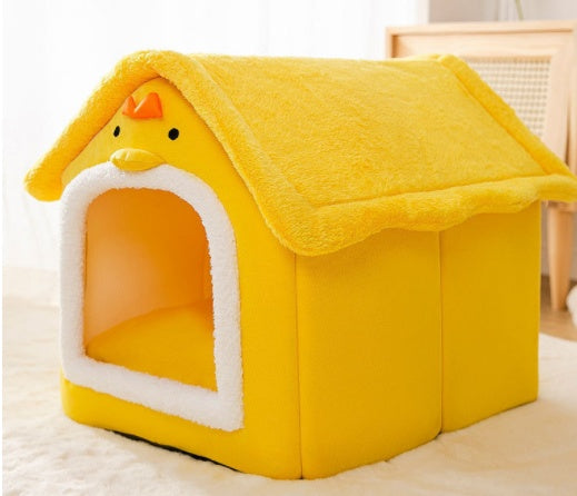 Cozy Foldable Dog House – Warm & Enclosed Bed for Pets This Winter!