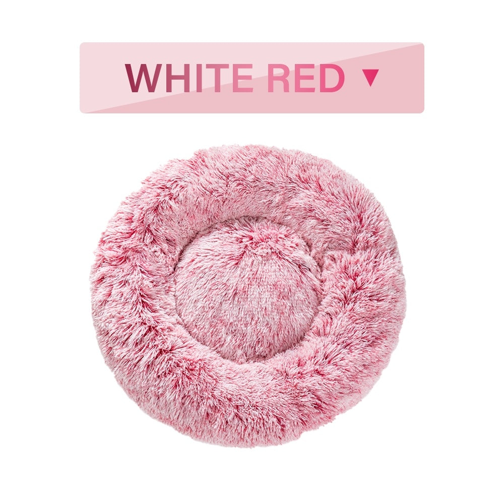 "Fluffy Donut Dog Bed – Soft, Calming Cushion for Small & Large Pets"