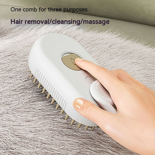3-in-1 Electric Pet Grooming Brush for Cats & Dogs – Steam, Massage & Hair Removal