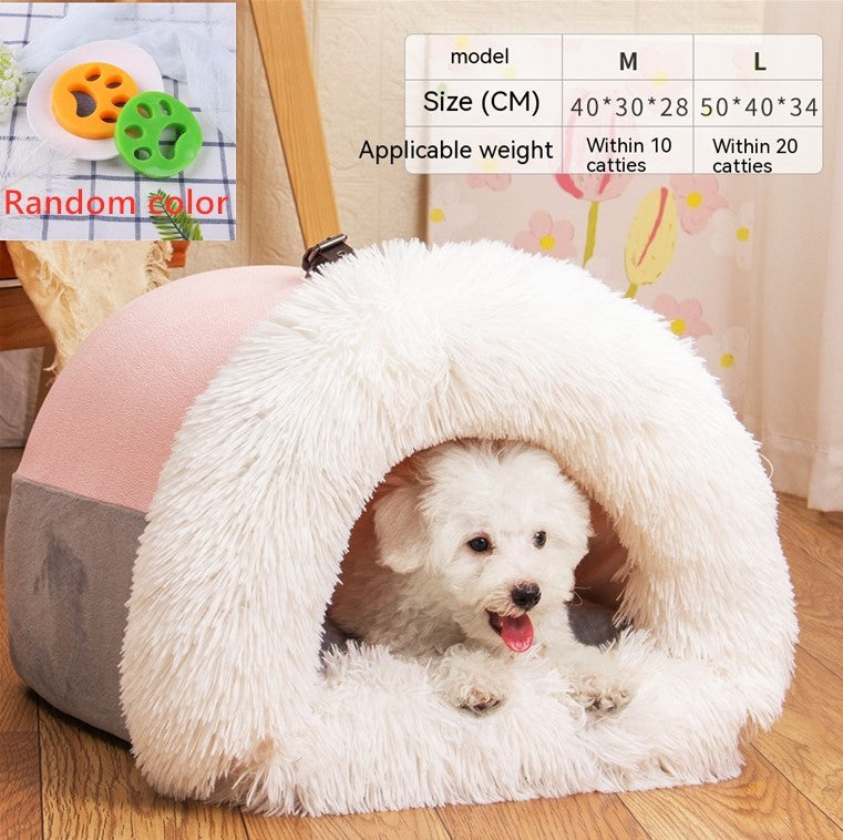 Portable Warm Pet Nest for Cats & Dogs – Cozy, Moisture-Proof Autumn/Winter Bed