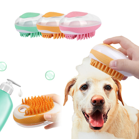 2-in-1 Dog & Cat Bath Brush – Soft Silicone Grooming & Massage Tool