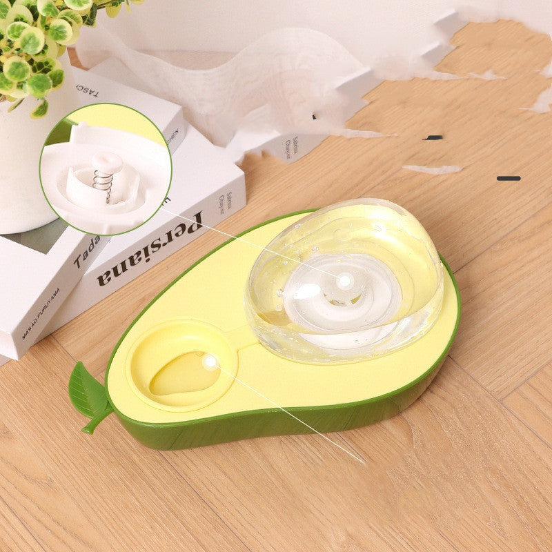 Avocado Pet  Cat Automatic Feeder Bowl For Dogs Drinking Water 690ml Bottle Kitten Bowls Slow Food Feeding Container Supplies