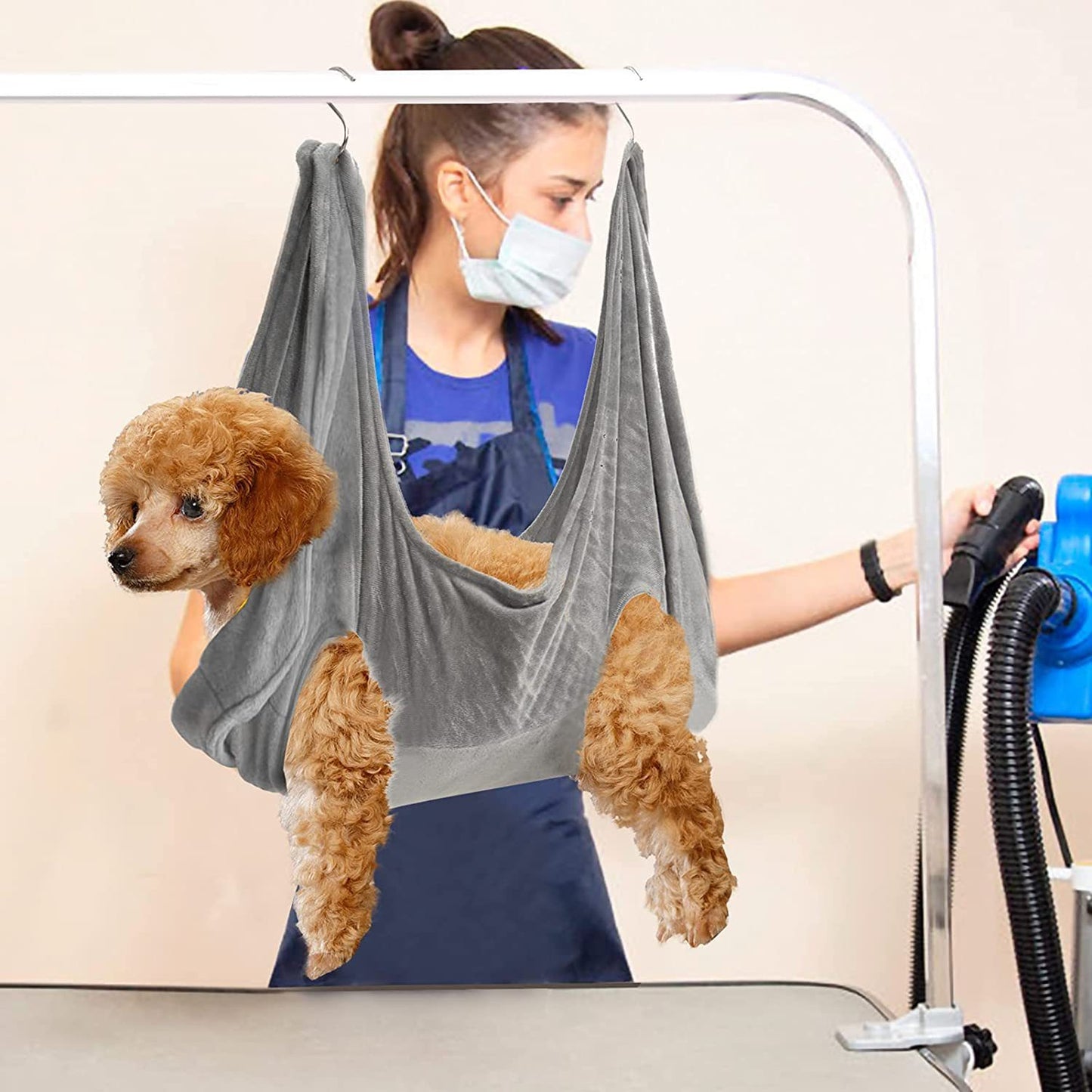 "Pet Grooming Hammock – Easy, Comfortable Restraint for Dogs & Cats During Grooming"