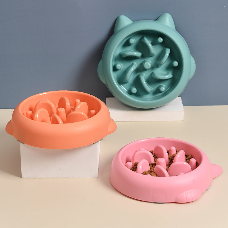 Pet Cat Slow Feeder Bowls Anti Choking Slow Feeder Dish Bowl Home Dog Eating Plate Anti Gulping Bowl Supplies
