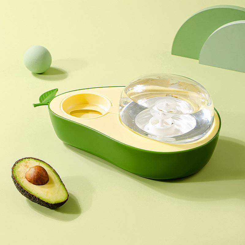 Avocado Pet  Cat Automatic Feeder Bowl For Dogs Drinking Water 690ml Bottle Kitten Bowls Slow Food Feeding Container Supplies