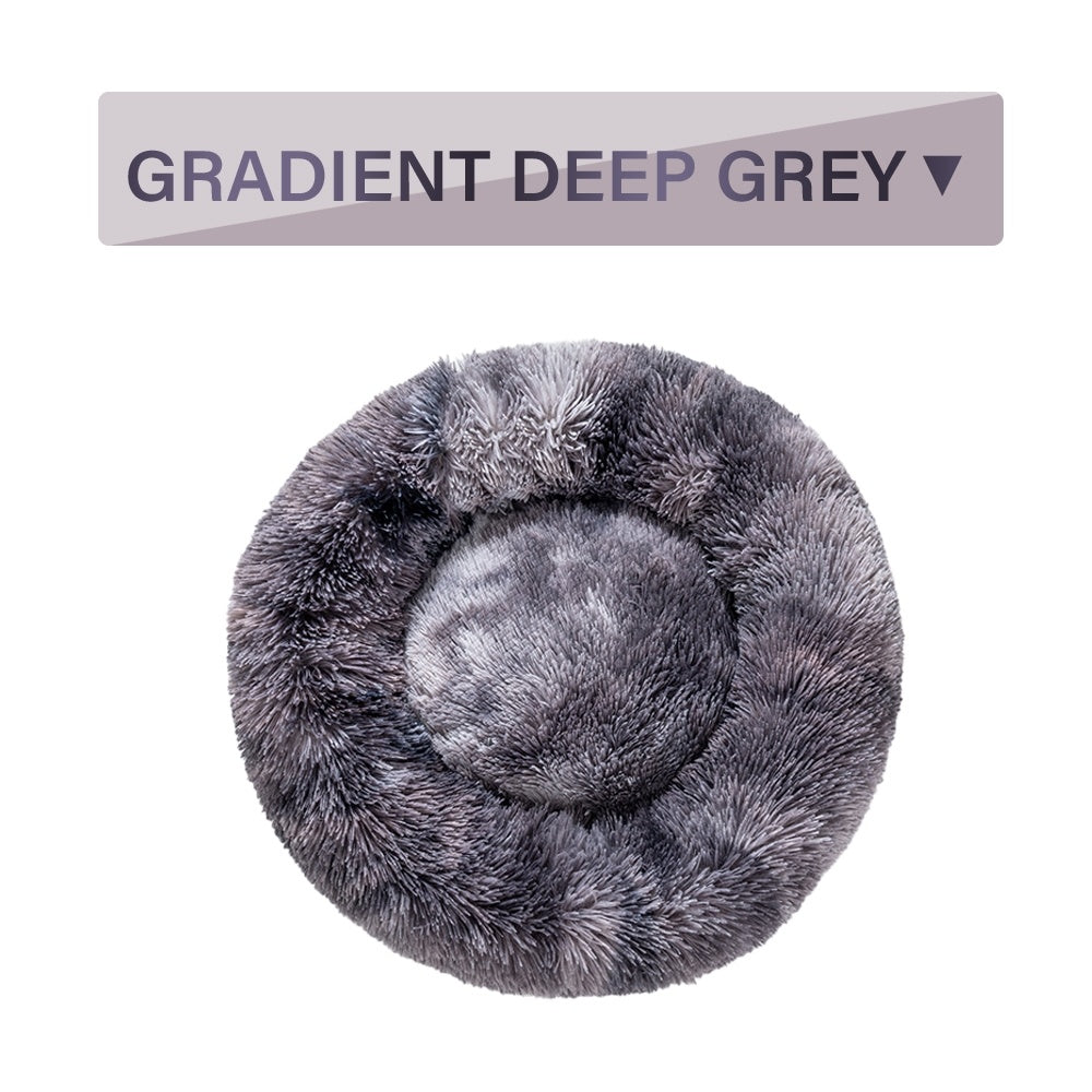 "Fluffy Donut Dog Bed – Soft, Calming Cushion for Small & Large Pets"