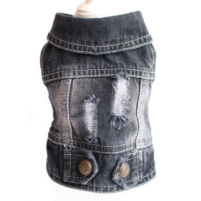 Designer pet Clothes Small Dog Denim Jacket Coat Cat Costume Puppy Jeans Vest Spring Clothing