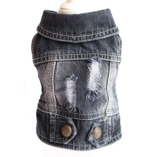 Designer pet Clothes Small Dog Denim Jacket Coat Cat Costume Puppy Jeans Vest Spring Clothing