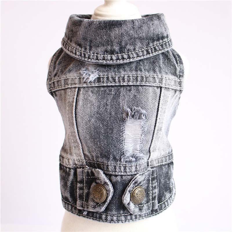 Designer pet Clothes Small Dog Denim Jacket Coat Cat Costume Puppy Jeans Vest Spring Clothing