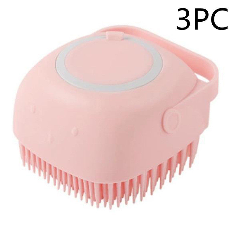 2-in-1 Silicone Dog Bath Massage Gloves – Shampoo Dispenser & Grooming Brush!