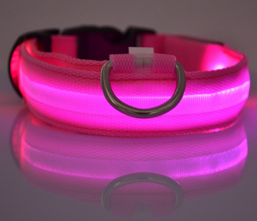 Glow in the Dark LED Pet Collar for Night Safety – Adjustable & Flashing