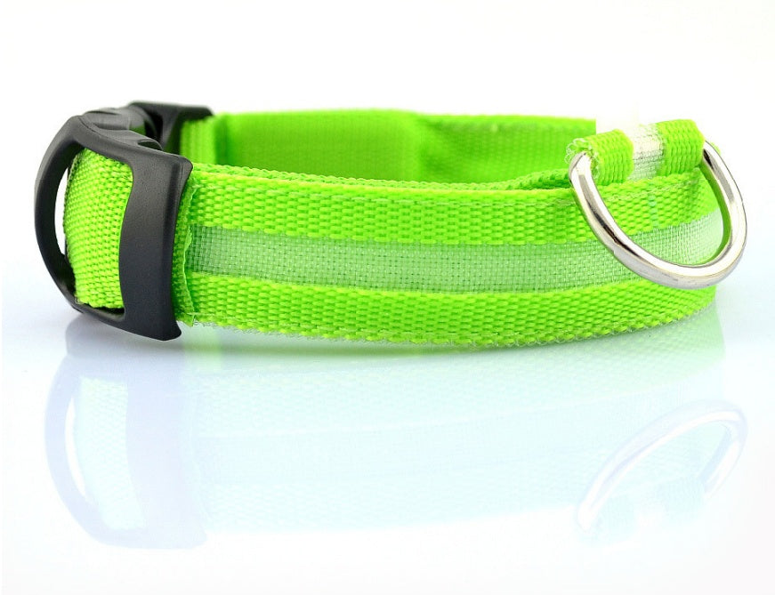 Glow in the Dark LED Pet Collar for Night Safety – Adjustable & Flashing