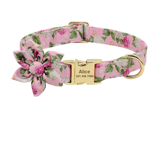 Fashion Printed Personalized Nylon Collar Custom Pet Puppy Cat Collars Engraved ID Tag Collars Accessories
