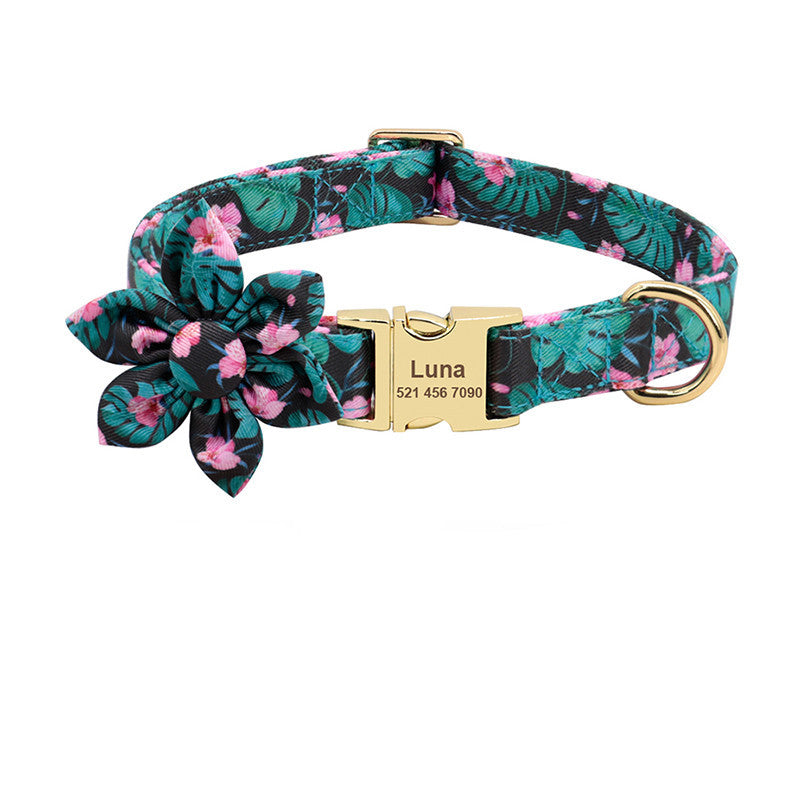 Fashion Printed Personalized Nylon Collar Custom Pet Puppy Cat Collars Engraved ID Tag Collars Accessories