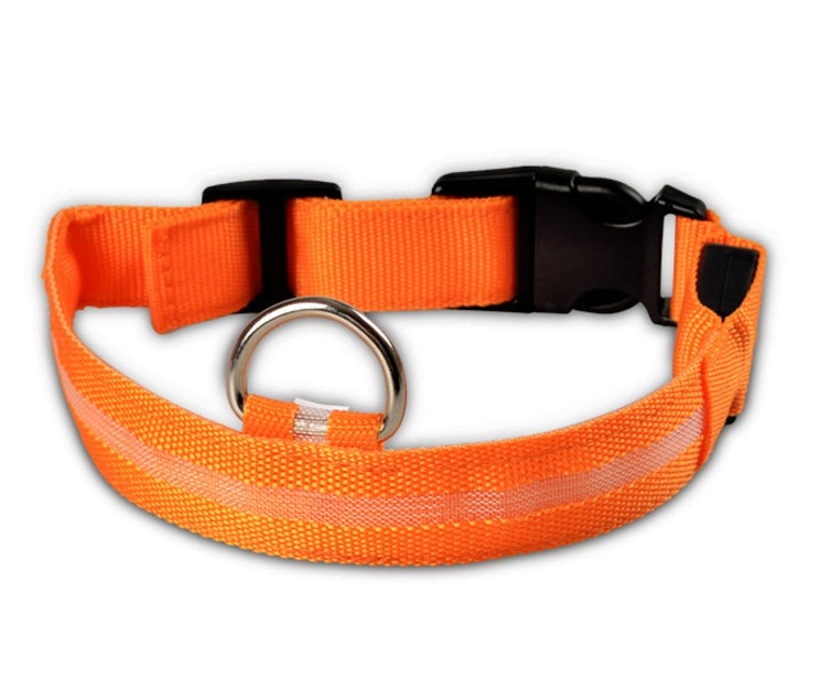 Glow in the Dark LED Pet Collar for Night Safety – Adjustable & Flashing