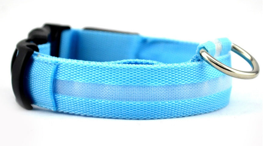Glow in the Dark LED Pet Collar for Night Safety – Adjustable & Flashing